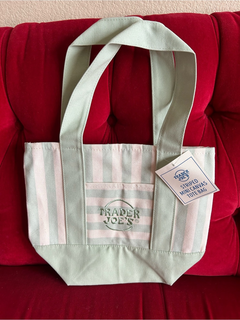 Green Striped Trader Joe’s Tote Bag